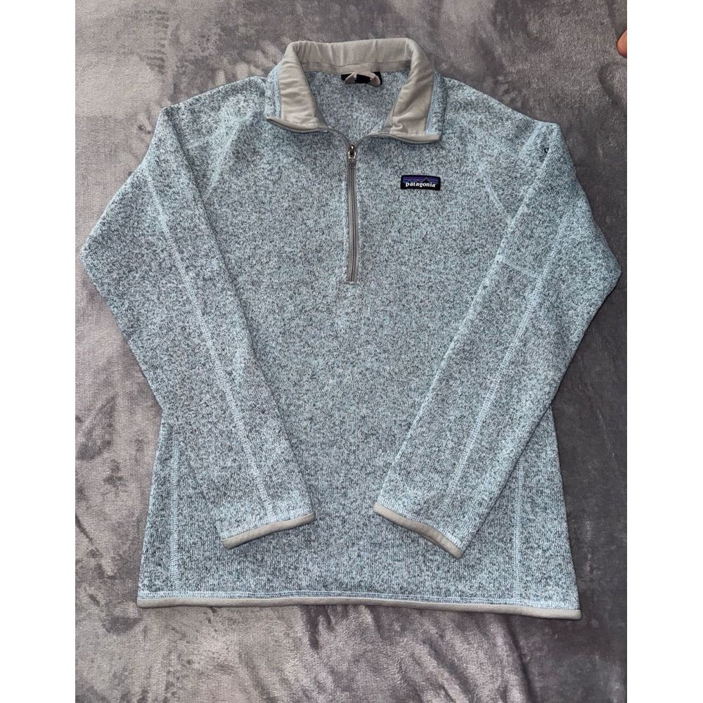 Patagonia‎ Women's Better Sweater Blue Heather 1/4 Zip Up Size M